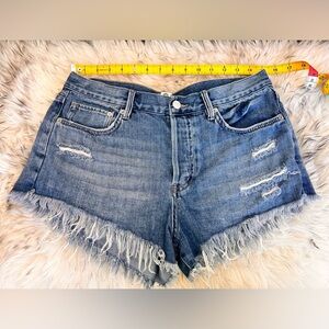 Free People Good Vibrations Distressed Denim Blue Women Shorts